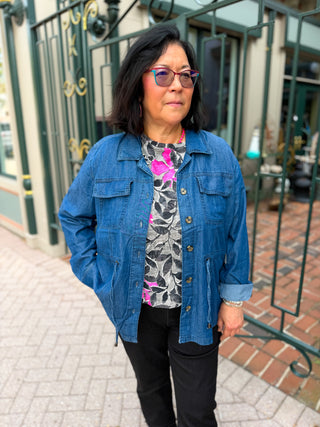 Everyday Chambray Drawstring Jacket