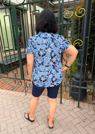 Beachtime by Lulu B Navy 10” Seersucker Short