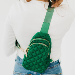 Pinelope Puffer Sling Bag Emerald