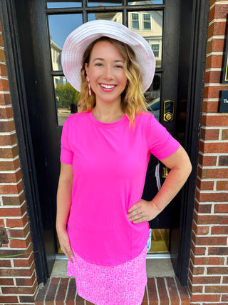 Beachtime by Lulu B Pink Abstract 2-Pocket Skort