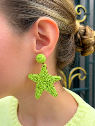 Lime Starfish Earrings