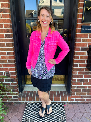 Lulu B Black and Pink Flower Sleeveless V-neck Tank