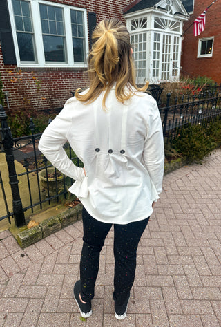 Lulu B Cream Button Down Jacket Top