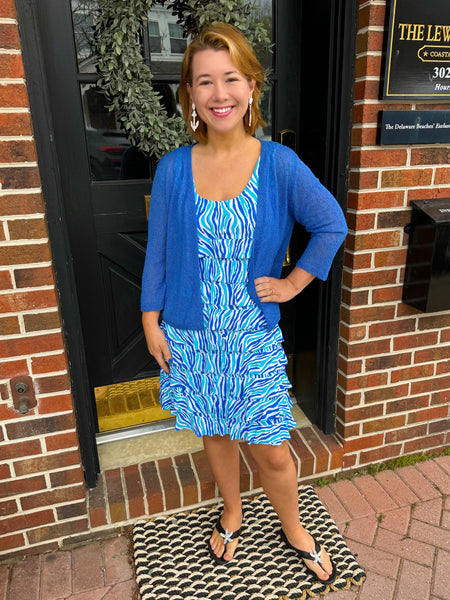 Lulu B Blue Zebra Cha Cha Dress – Blooming Boutique