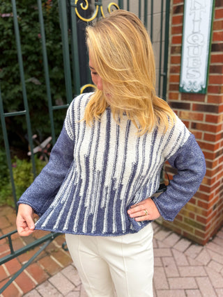 Olivia by Habitat Drop Stitch Boat Neck Sweater Denim