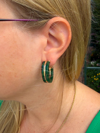 Green Hoop Earrings