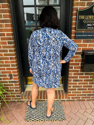 Lulu B Navy and Sand Vine Zip Jacket