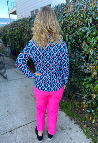 Lulu B Seahorse Lattice Quarter Zip Pullover