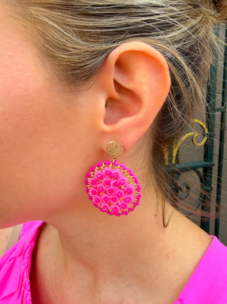Pink Circle Earrings