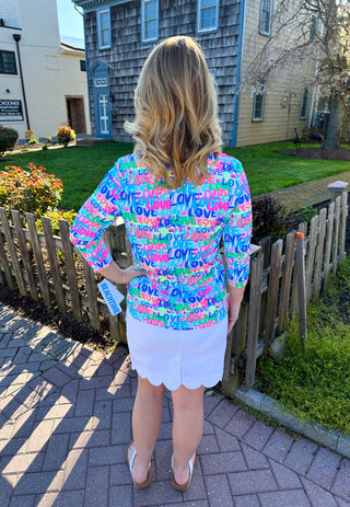 Beachtime by Lulu B Love Graffiti V-Neck Top