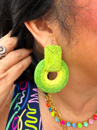 Lime Post Earrings