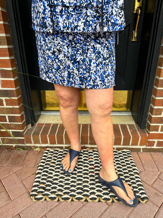 Lulu B Navy and Sand Vine Zip Skort