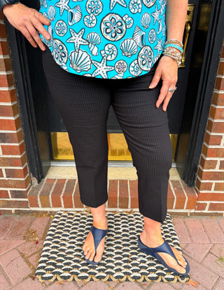 Beachtime by Lulu B Black Seersucker Capri