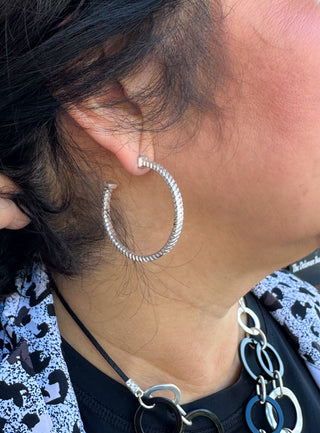 Simple Silver Hoop Earring