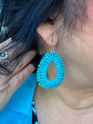 Turquoise Woven Earrings