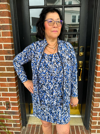 Lulu B Navy and Sand Vine Zip Jacket