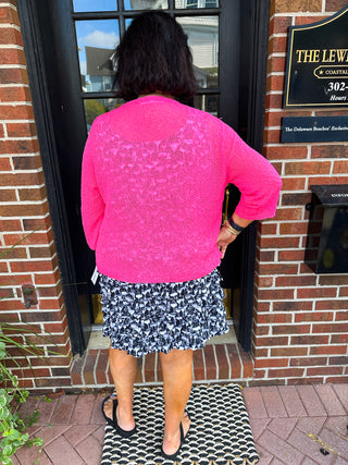 Lulu B Hot Pink Lightweight Cardigan