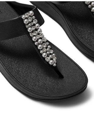 FitFlop Fino Pearl and Crystal Black Sandal
