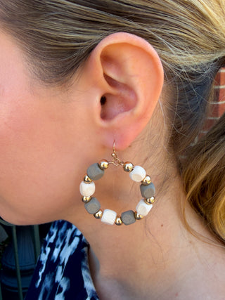 Taupe and Cream Earrings