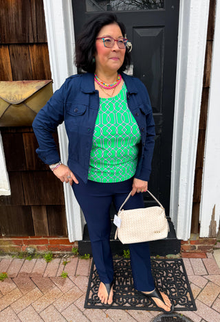 Lulu B Clear Kelly Lattice Basic Tank