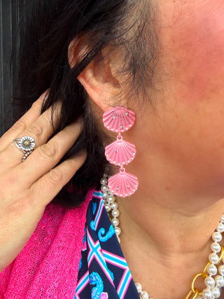 Pink Shell Drop Earrings