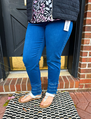 Lulu B Denim Fringe Pant Dark Wash