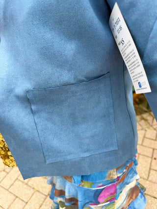 Tango Mango Chambray Blue Faux Suede Jacket