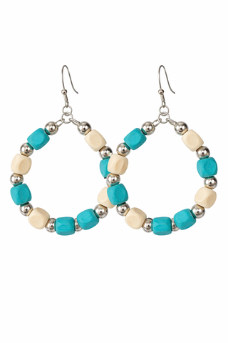 Turquoise and Cream Earrings