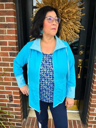 Lulu B Blue Maze Print Basic Tank