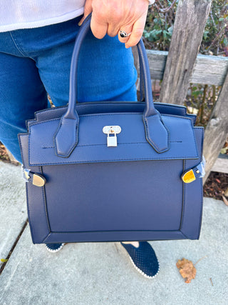 Navy Oversized Shoulder Handbag