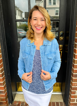 Lulu B Blue Animal Print Basic Tank