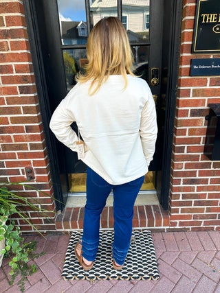 Lulu B Denim Fringe Pant Dark Wash