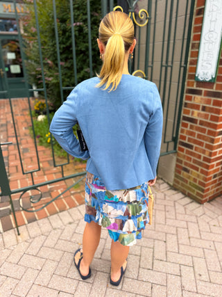 Tango Mango Chambray Blue Faux Suede Jacket