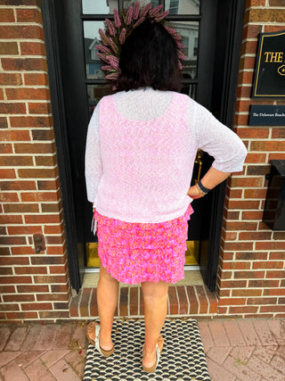Lulu B Cha Cha Pink and Orange Chevron Tank