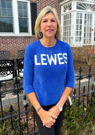 Lulu B Blue Lewes Chenille Sweater