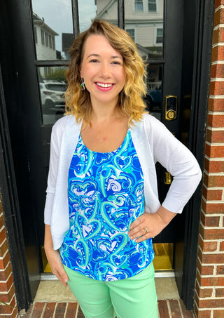 Lulu B Blue Hearts Basic Tank