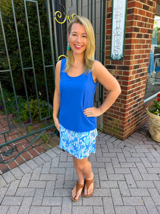 Beachtime by Lulu B Blue Sea Life 2-Pocket Skort