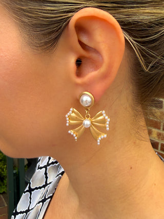 Pearl Bow Earrings
