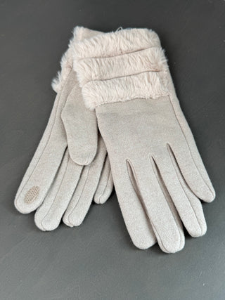 Tan Faux Fur Gloves