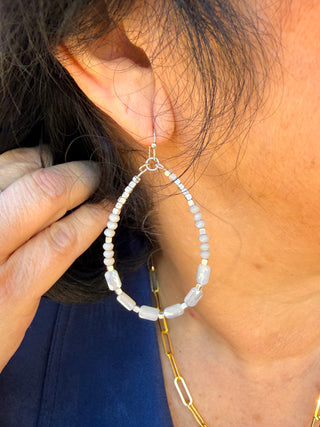 Grey Teardrop Earrings
