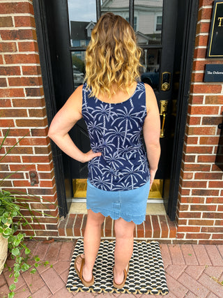 Lulu B Navy Palm Basic Tank