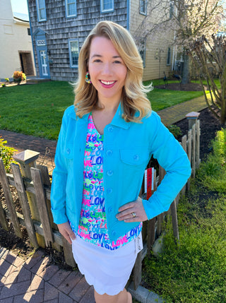 Beachtime by Lulu B Love Graffiti V-Neck Top