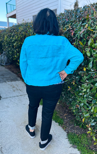 Lulu B Black Bling Cuff Pull on Jean Capri