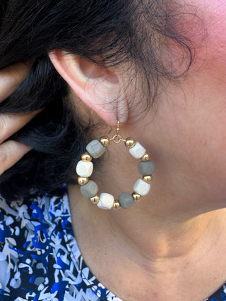 Taupe and Cream Earrings