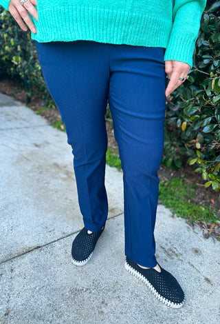 Bangladine by Lulu B Navy Pull-On Ankle Pant