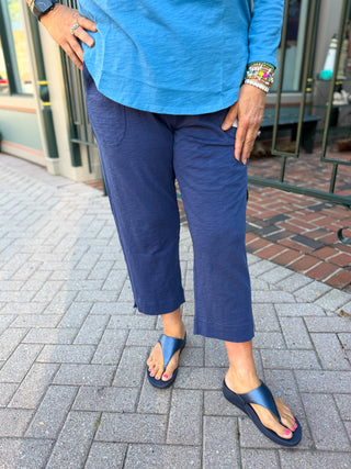 Escape by Habitat Cotton Slub Pocket Capri Navy