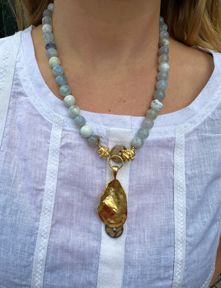 Susan Shaw Fire Agate Oyster Necklace
