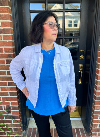 Lulu B White Linen Jacket