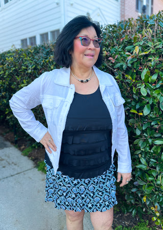 Tango Mango Stretch Linen Jacket White