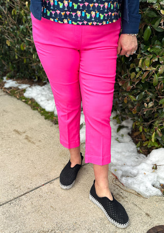 Bangladine by Lulu B Bright Hot Pink Contemporary Capris